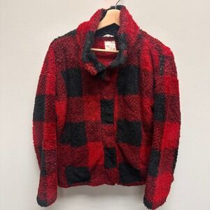 Harper Heritage Sherpa Jacket Womens Small Buffalo Plaid Fuzzy Outdoors‎